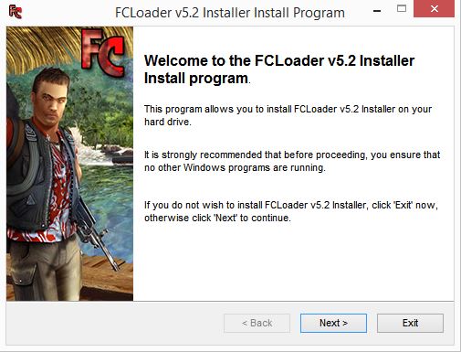 Welcome to FCLoader screen