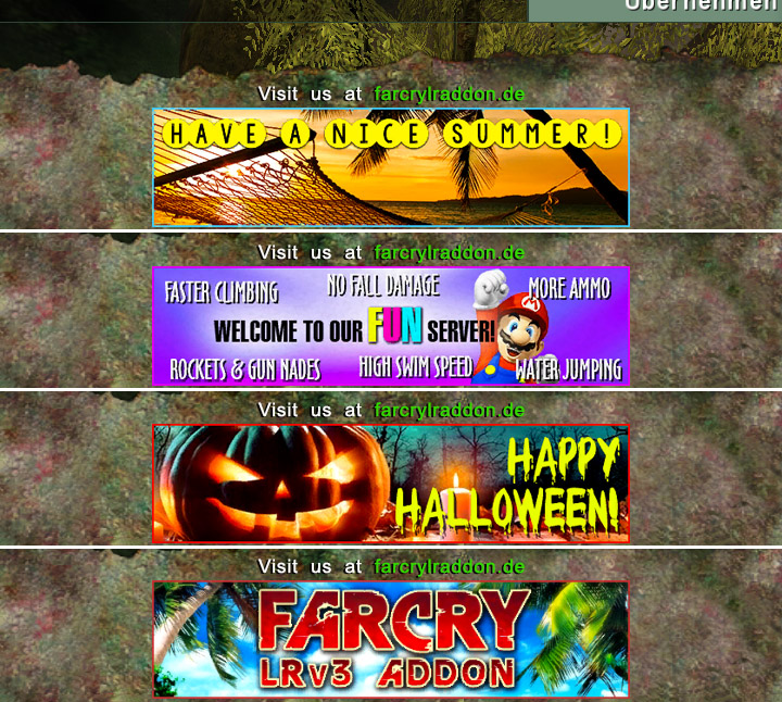 Several server banners